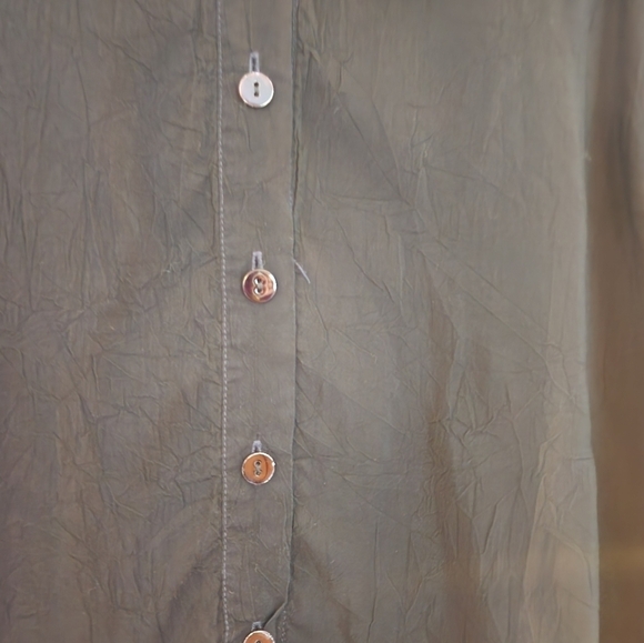 Johnny Was sheer eyelit ruffle top blouse 3/4 sleeve size medium black boho - Picture 3 of 10